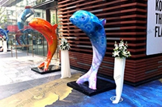 【海洋动物】彩绘海豚雕塑，一个个活灵活现彰显着彩绘艺术的魅力