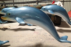 【海洋动物雕塑】创意海豚雕塑挂件，形态逼真可爱，惟妙惟肖
