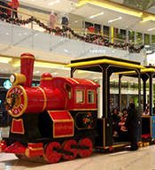 【公共休闲】商场引流秘诀——圣诞主题装饰轨道火车人气摆件