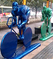 【公共休闲】街道公园自行车雕塑运动休闲主题摆件