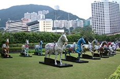 【动物雕塑】公园广场彩绘马雕塑