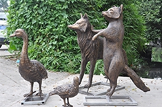 【动物雕塑】园林仿铜动物组合雕塑
