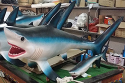 【海洋动物雕塑】鲨鱼玻璃钢雕塑挂件 中庭吊饰逼真还有爱