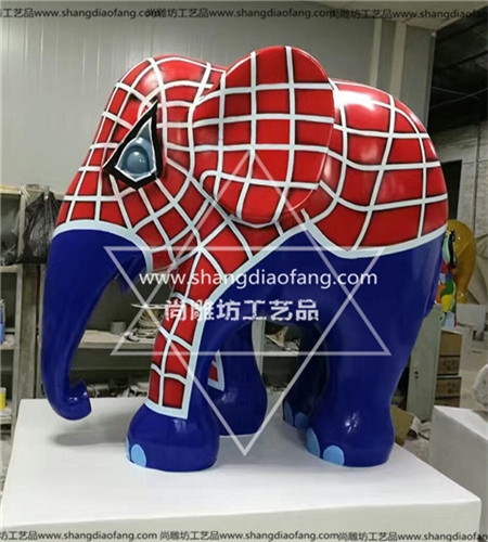 商业美陈广场装饰彩绘大象玻璃钢雕塑广州尚雕坊定制