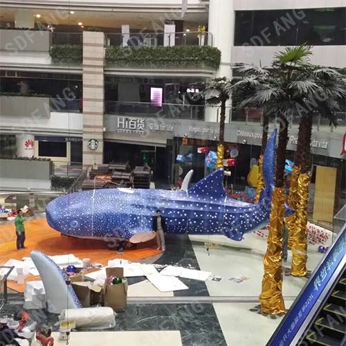 大型鲸鲨海洋动物玻璃钢雕塑商场海洋馆摆件美陈装饰