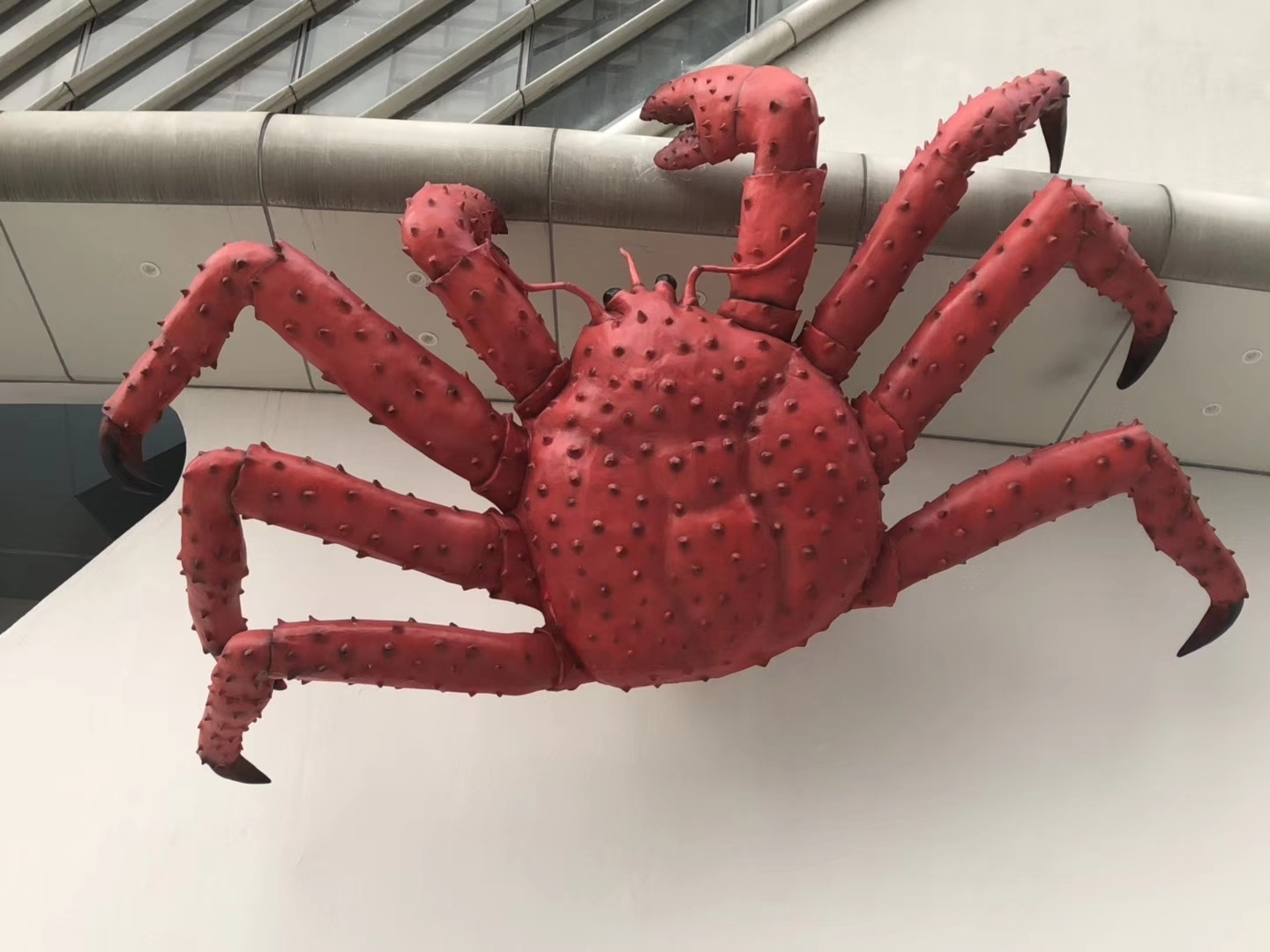 尚雕坊定制海鲜居玻璃钢螃蟹雕塑6米摆件动物户外装饰酒店餐厅