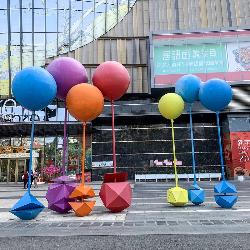 玻璃钢艺术彩色仿真气球雕塑户外广场售楼处步行商业门面装饰摆件