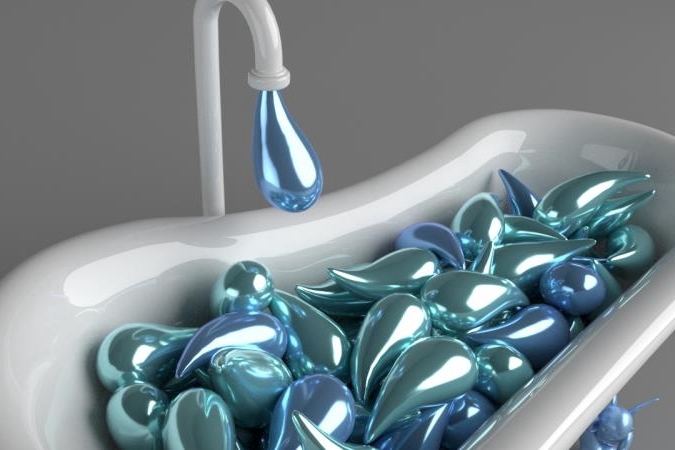 铺满幻彩水滴的浴缸你们见过面？