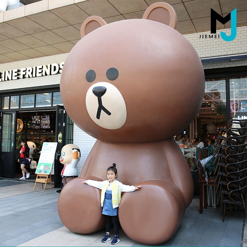 玻璃钢雕塑定制商场卡通动物熊雕塑摆件户外大型商业城市广场雕塑